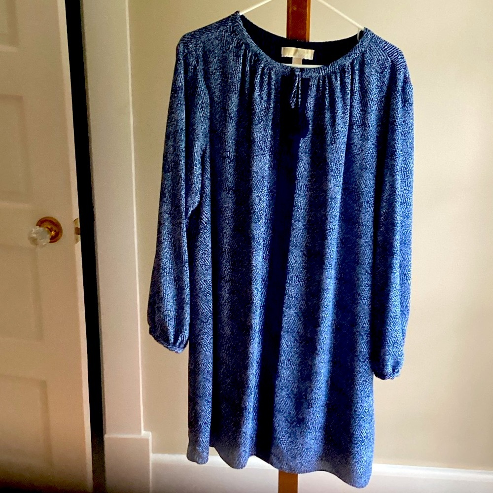 Michael Kors Blue Long Sleeve Dress